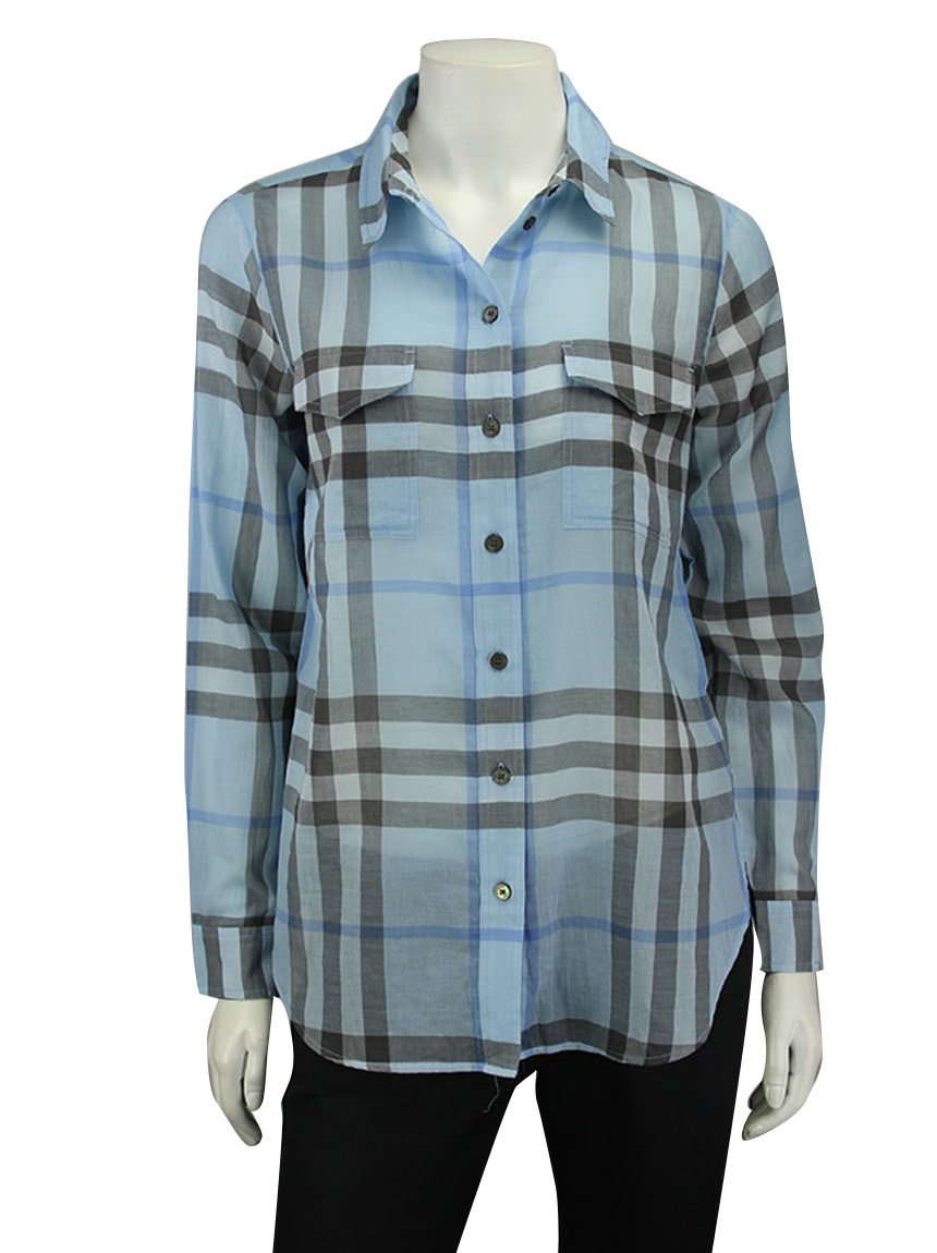 camisa burberry azul