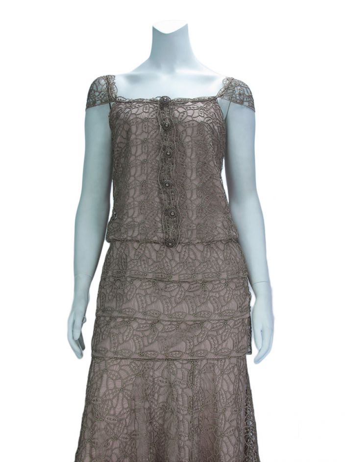 Vestido Longo Candy Brown Rendado Original CR5 Etiqueta Única